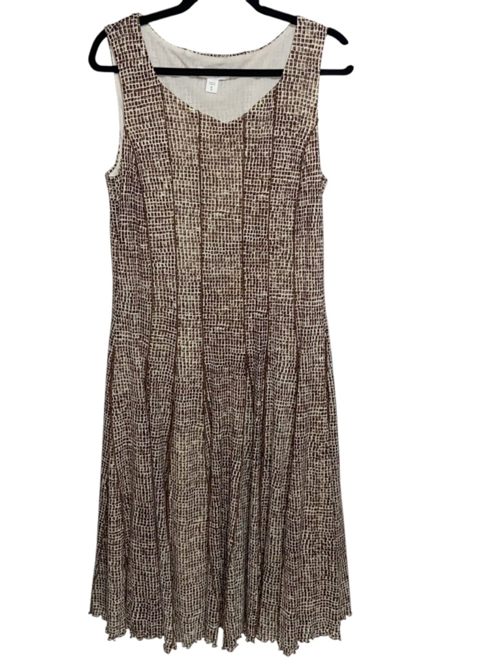Coldwater Creek Dress Womens XL Sz 16 Sleeveless Midi Stretch Pleated Skirt Boho